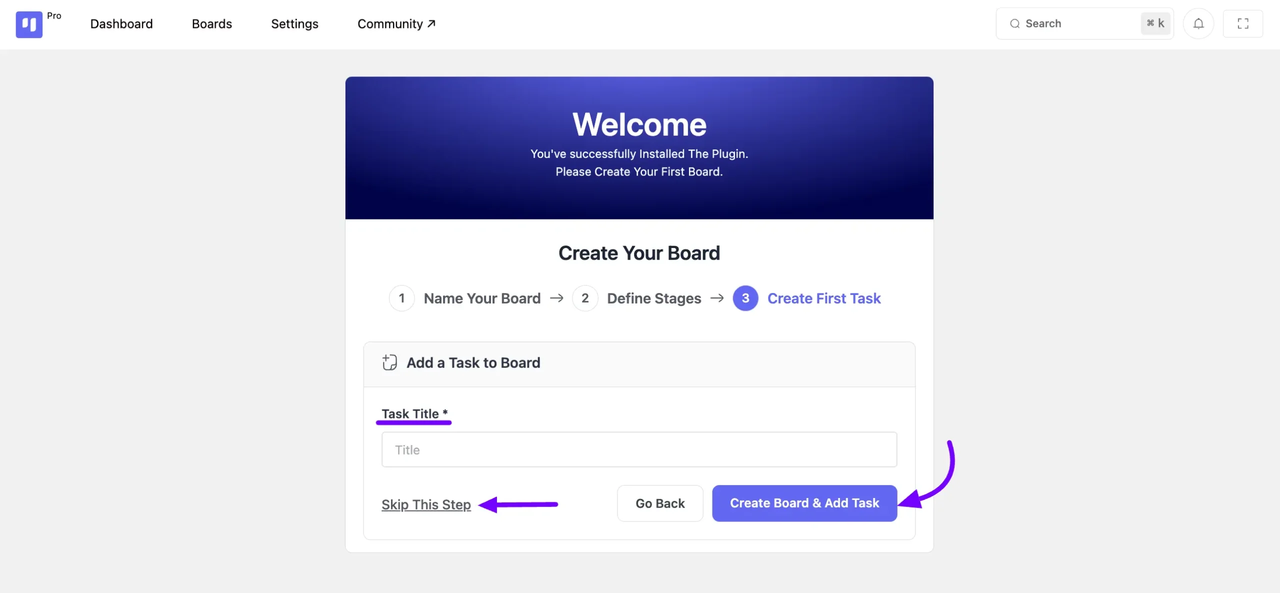 onboarding board task 