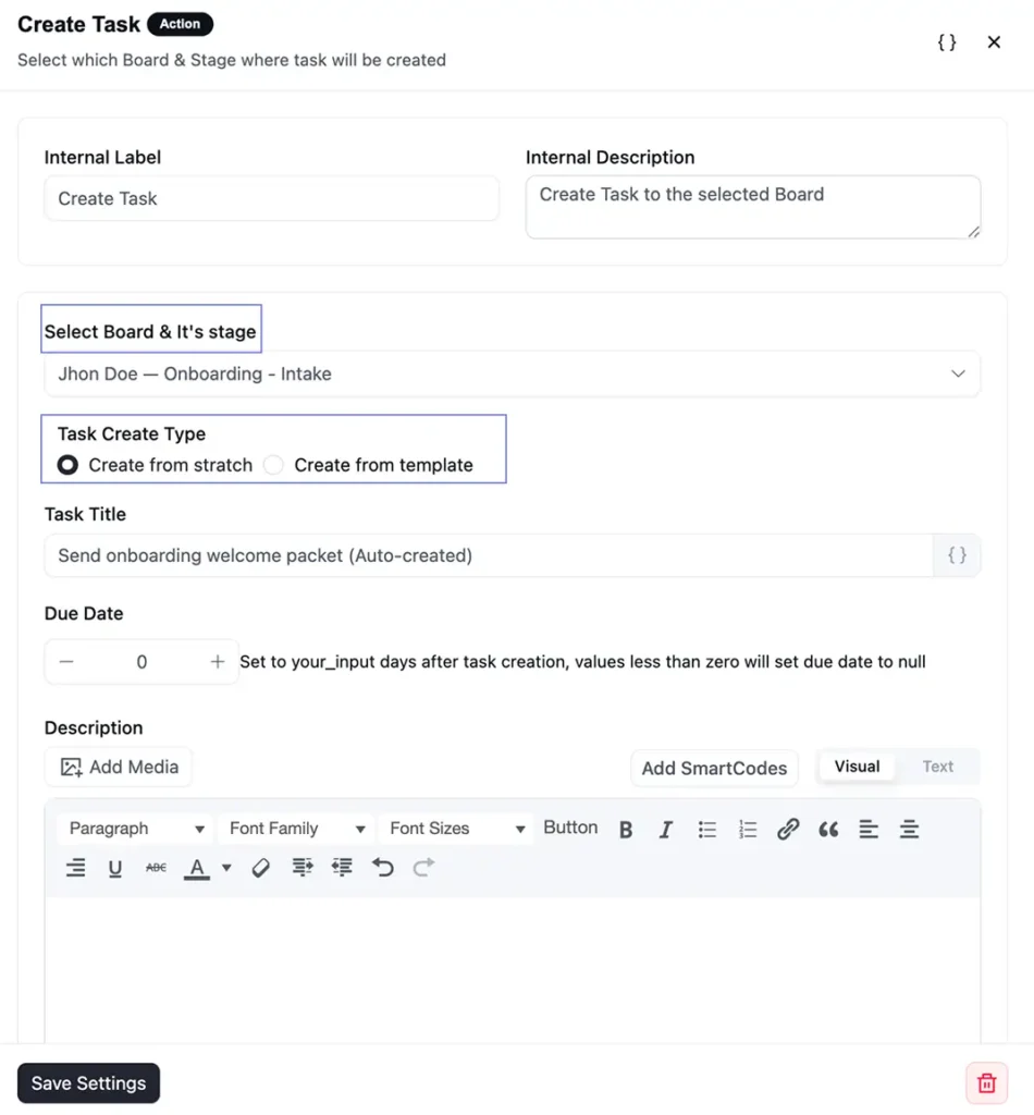 Use Case Three: Add a Task to an Existing Board Automatically 2