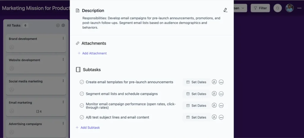 break tasks into subtasks 