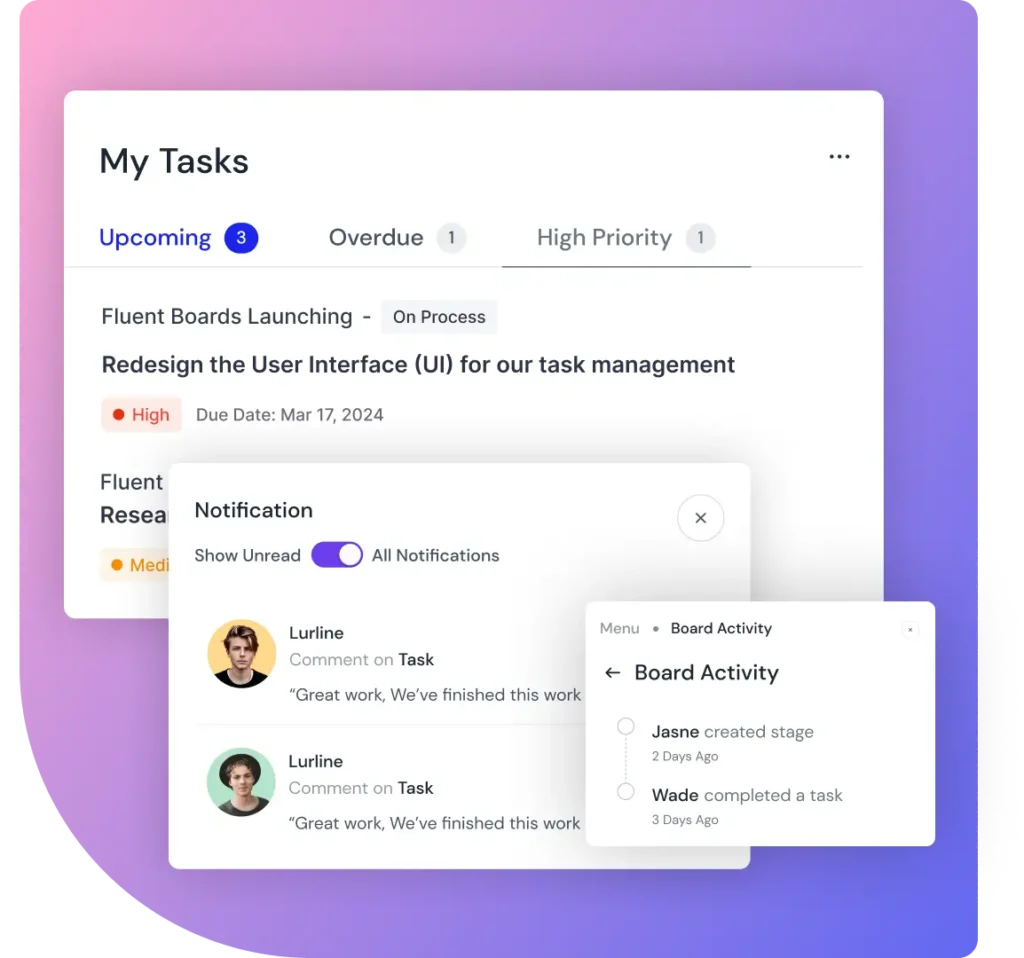 Get every update of your projects thanks to FluentBoards dynamic email notification 