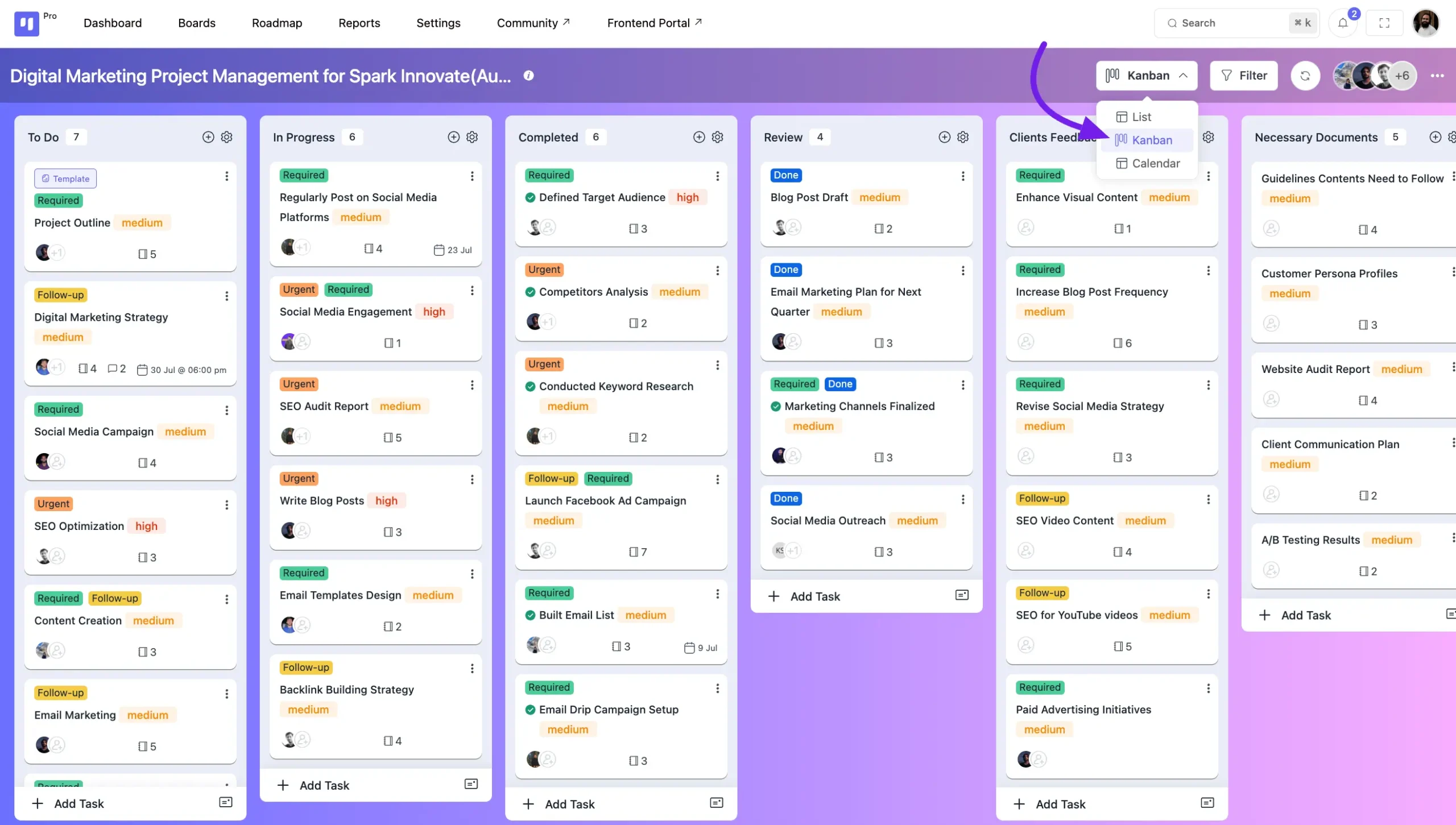 kanban view