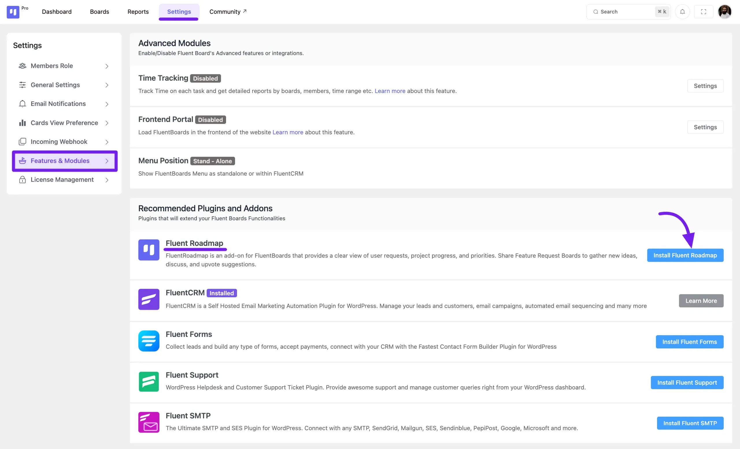 roadmap board fluentboards