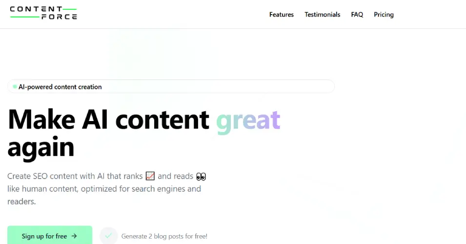 ContentForce - Make AI Content Great Again