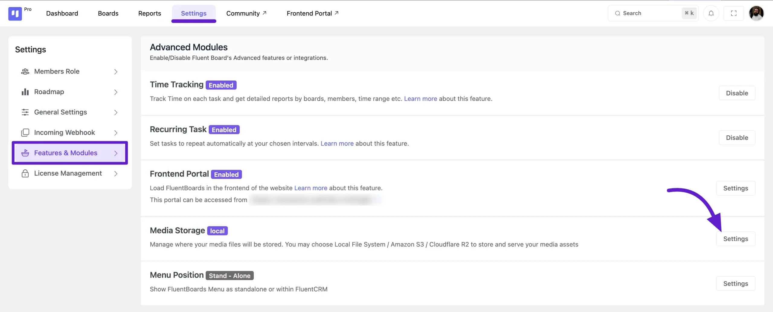 fluentboards digitalocean settings 1 