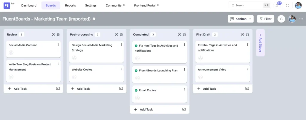 Click the ‘Import Board’ button to import your board