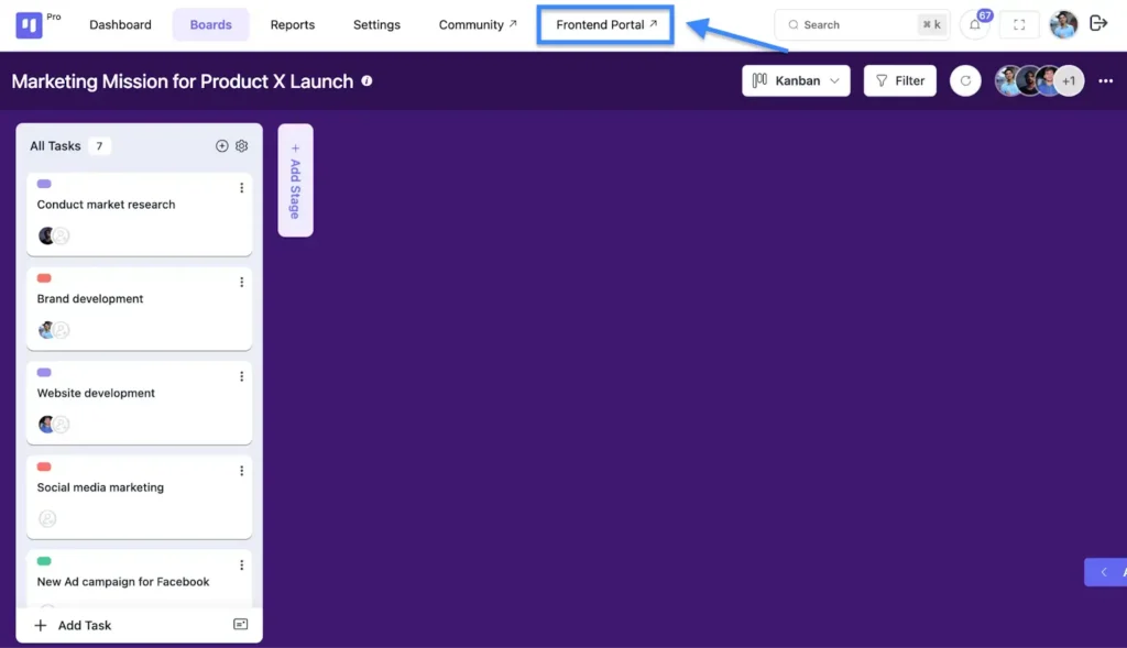 Establish clear communication through frontend portal