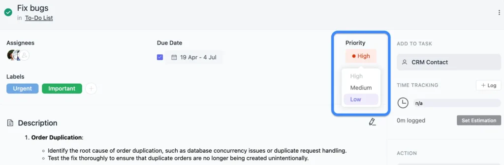 Prioritize tasks