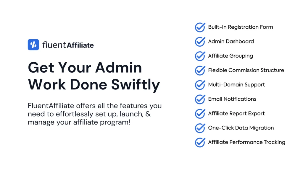 FluentAffiliate Admin Features: Set Up, Launch, and Manage Your Affiliate Program Effortlessly