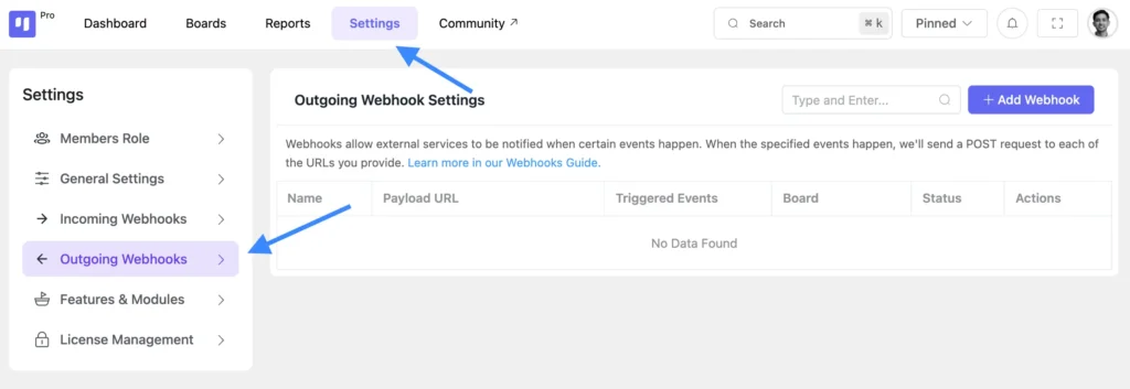 From your WordPress Admin Dashboard, go to FluentBoards → Settings