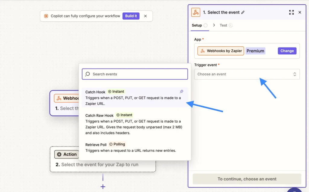 At first, go to Zapier and create a new Zap.