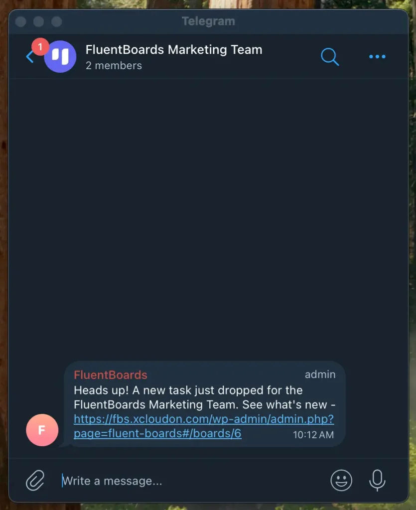 Activate your Zap! And from now on, every update in FluentBoards will appear instantly in your Telegram chat.