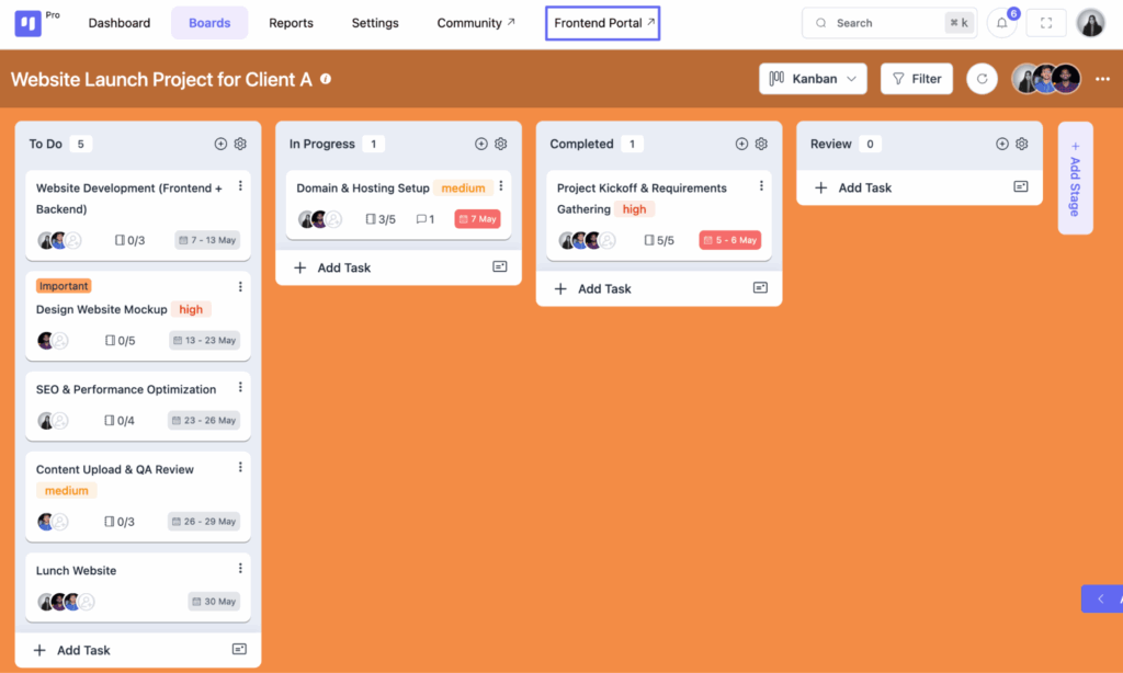 Set up Stakeholder monitoring and visibility
