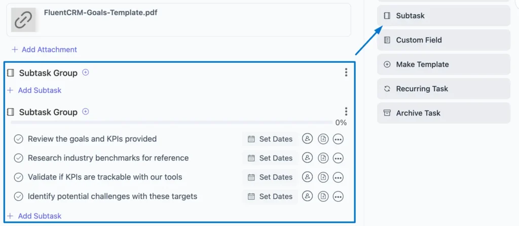 Break tasks into subtasks so your team knows exactly what to deliver step-by-step!