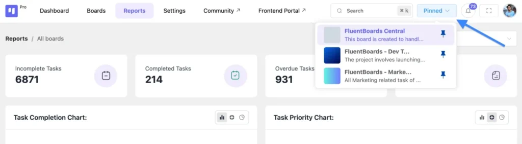 Pin Boards to Main Nav / Quick Access for Frequently Used Boards