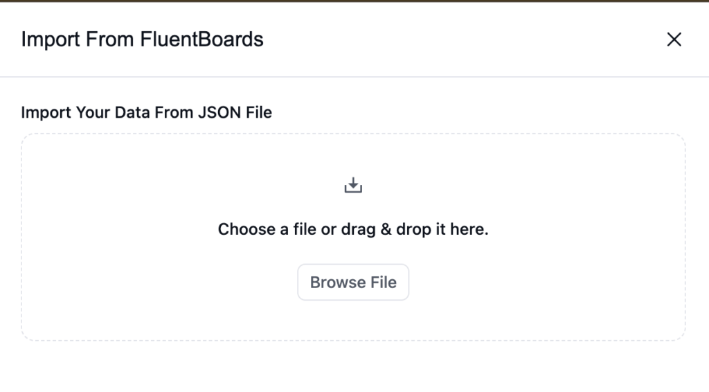 Upload the JSON file you downloaded.