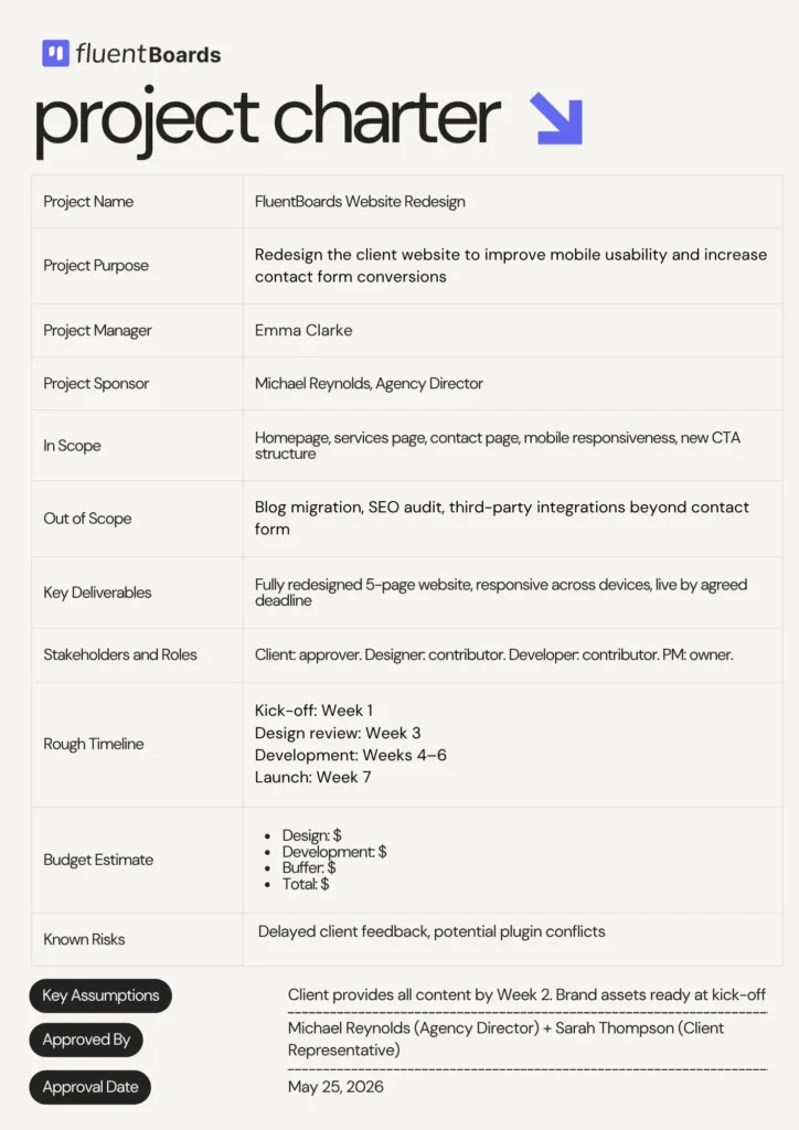 Project Charter Template and Example