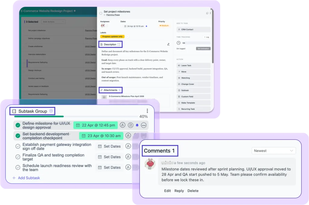 FluentBoards Task Detail