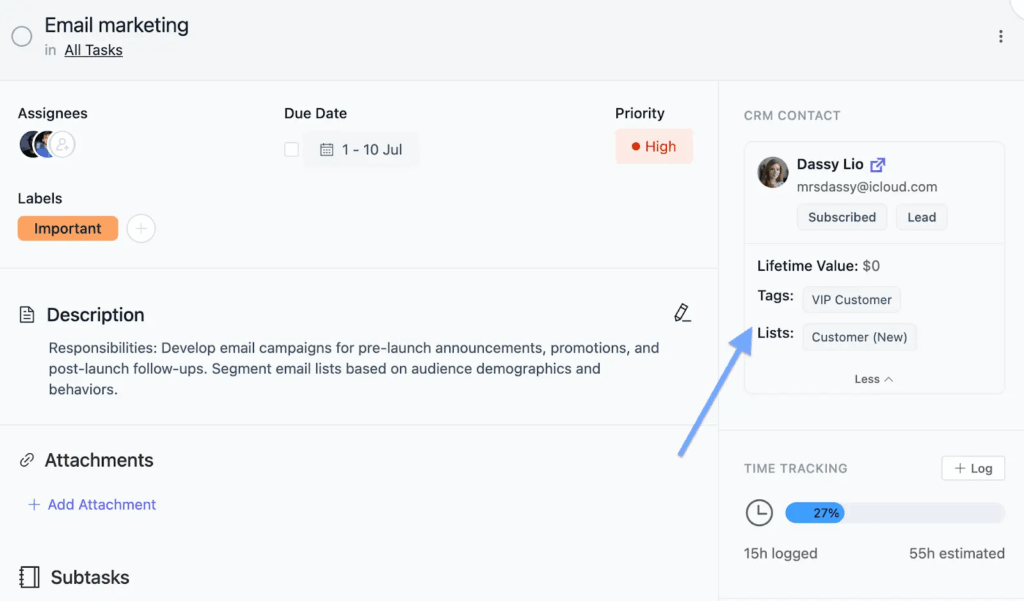 Connect every task to the right external contact