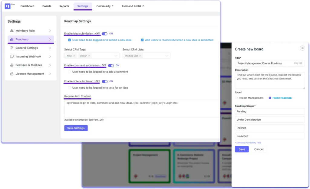 Create your roadmap board