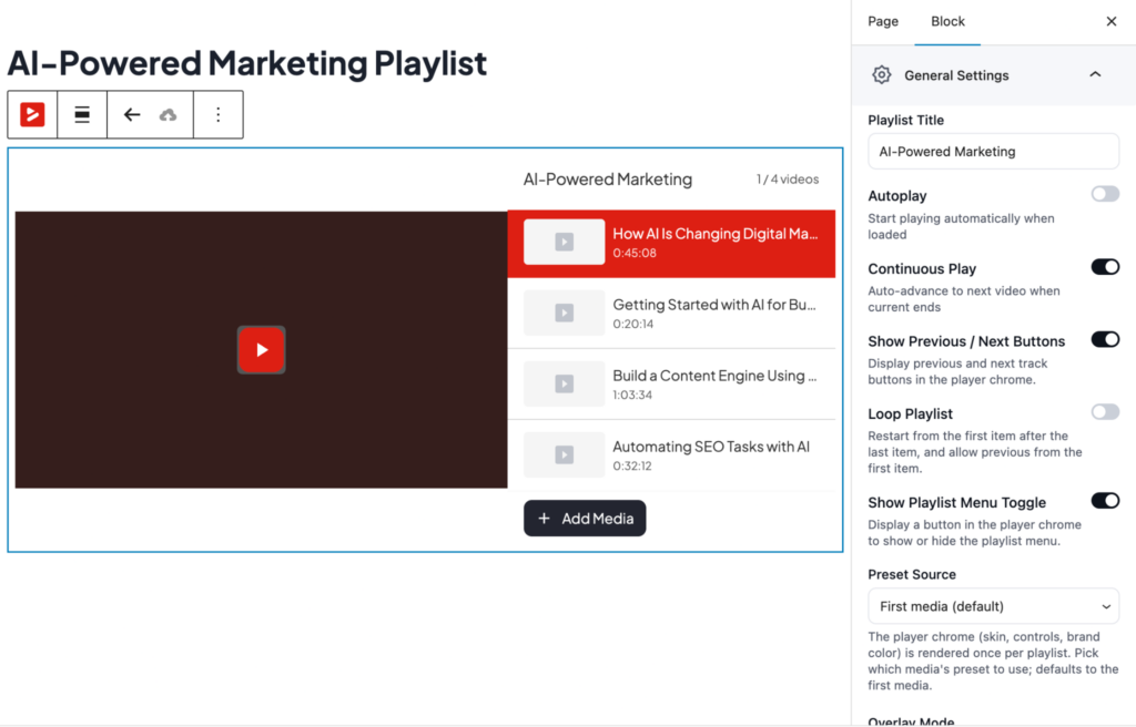 FluentPlayer Feature: Video Playlists for Better Structure