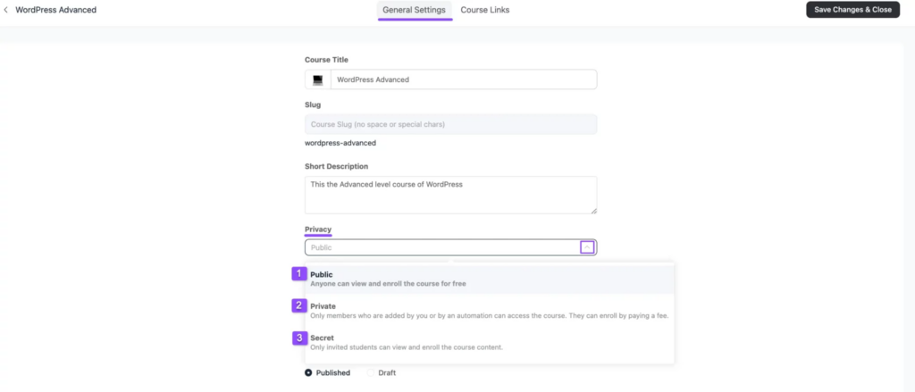 Set privacy and enrollment
