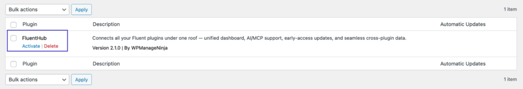 Install & activate the adapter (FluentHub)