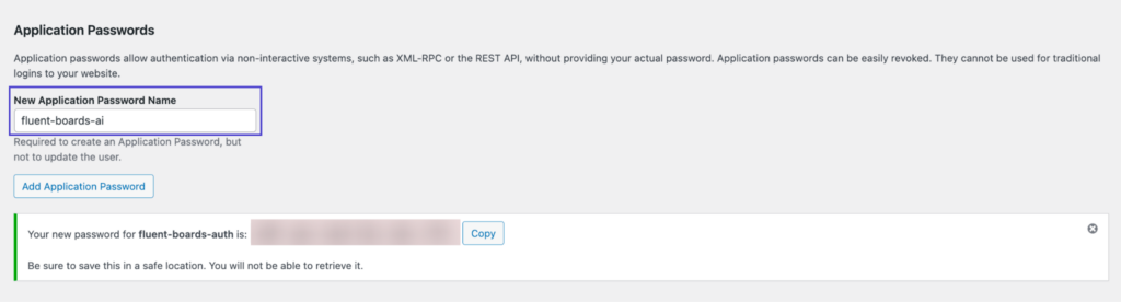 Create a Dedicated Application Password