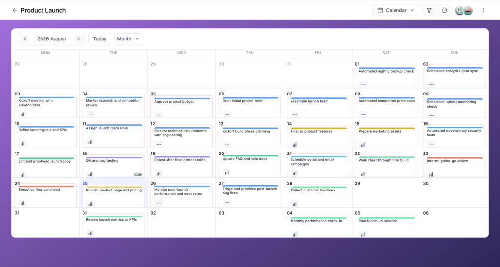 Calendar View (FluentBoards)
