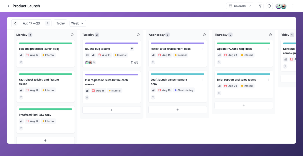 Calendar View (FluentBoards) 2