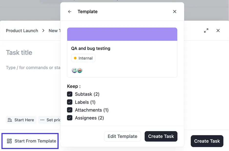 Task Templates 2 (FluentBoards)