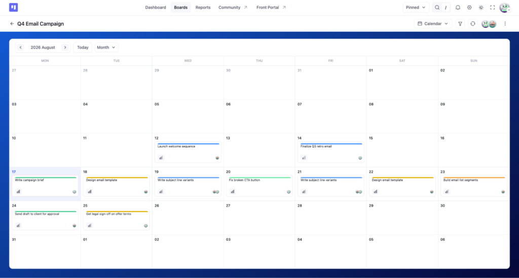 Calendar View (FluentBoards)