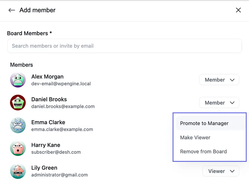 Changing a member's role