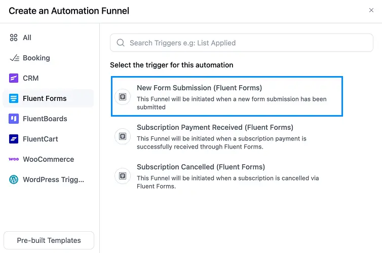 Fluent Forms → New Form Submission (Fluent Forms)
