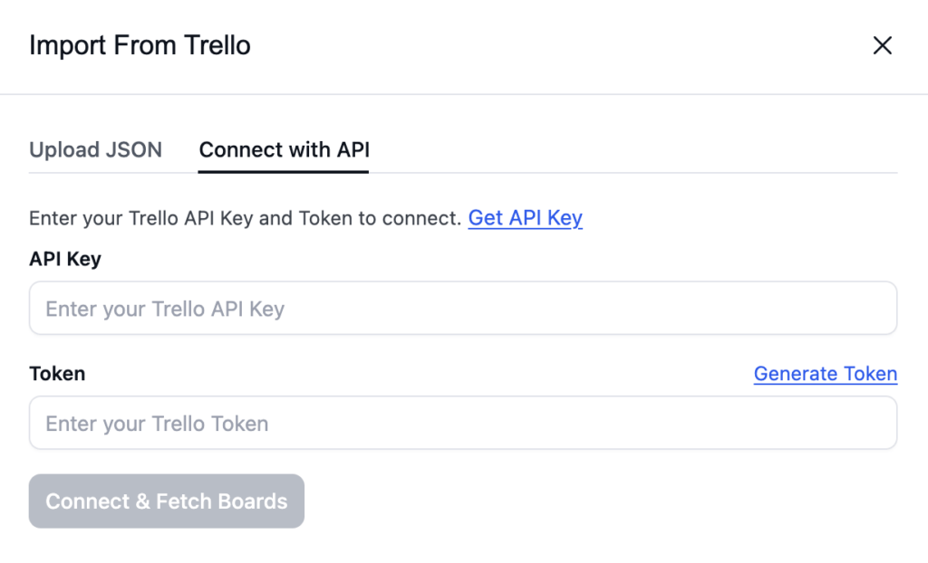 Trello Import via API