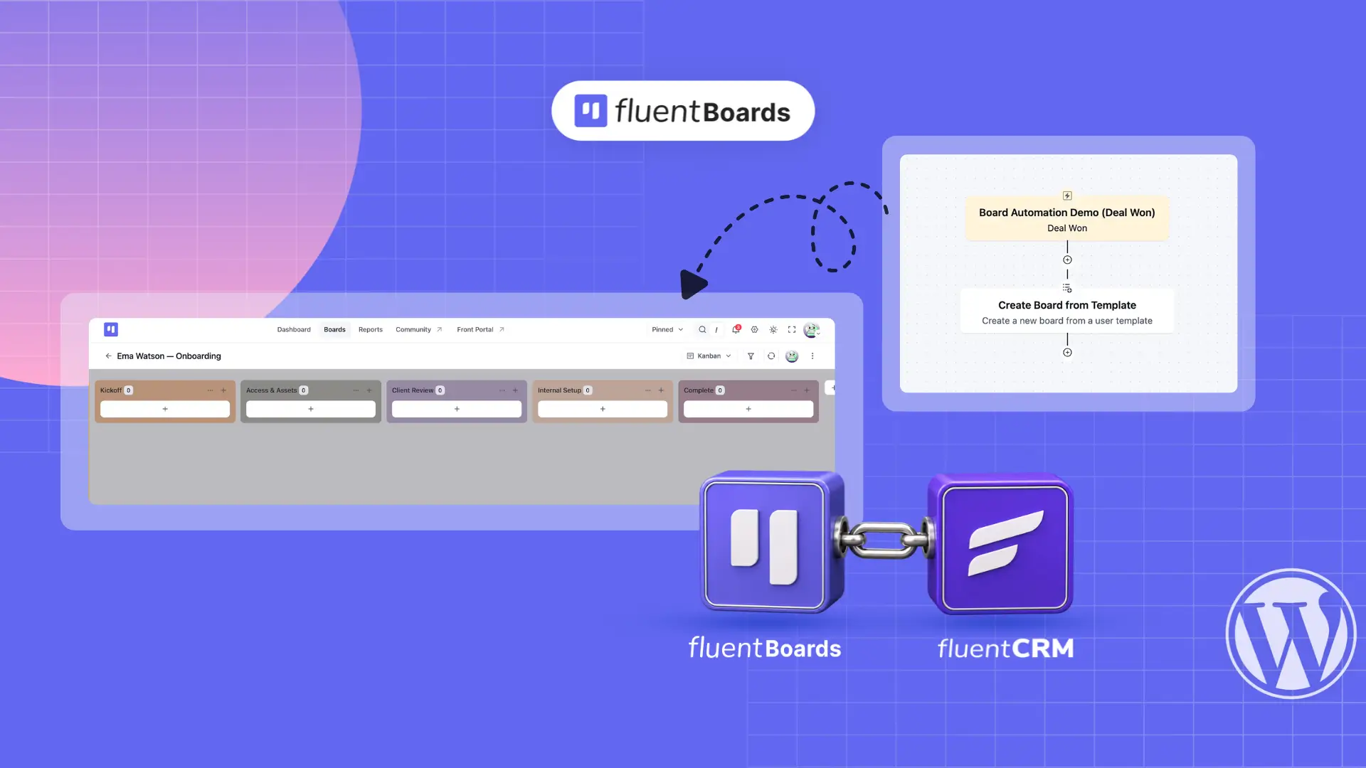 Automatically create project boards in FluentBoards with FluentCRM