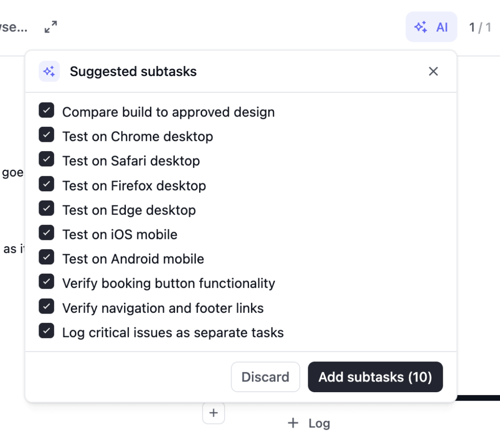 built-in Ai breaks tasks into subtask