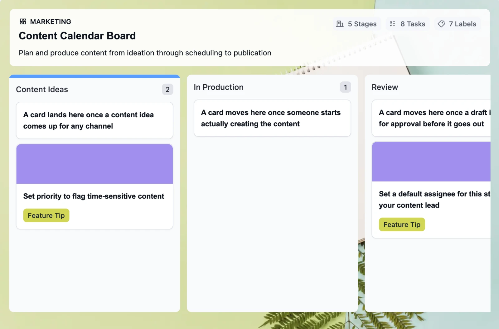 content calender template