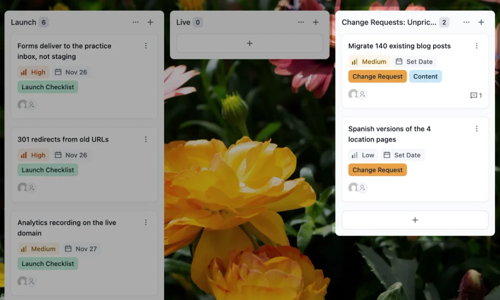 create stages to match your workflow