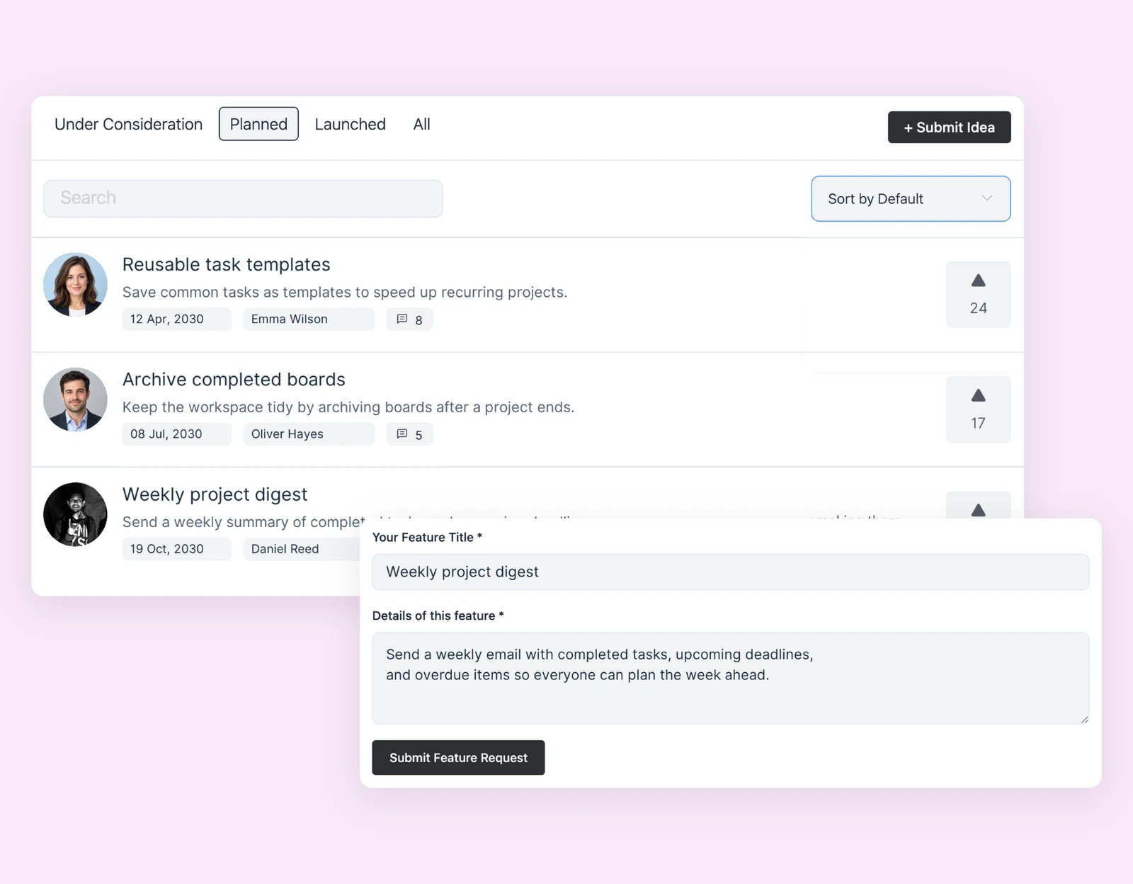 feature requests focused