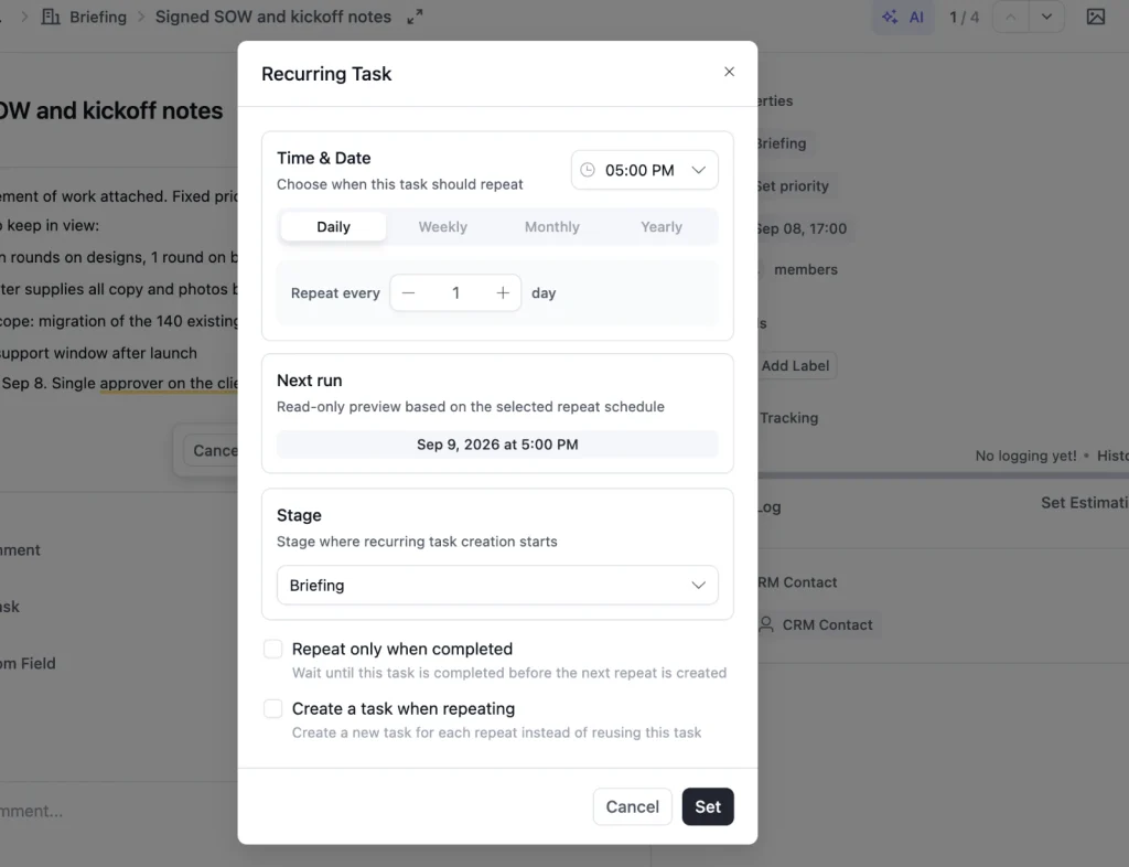 recuuring task