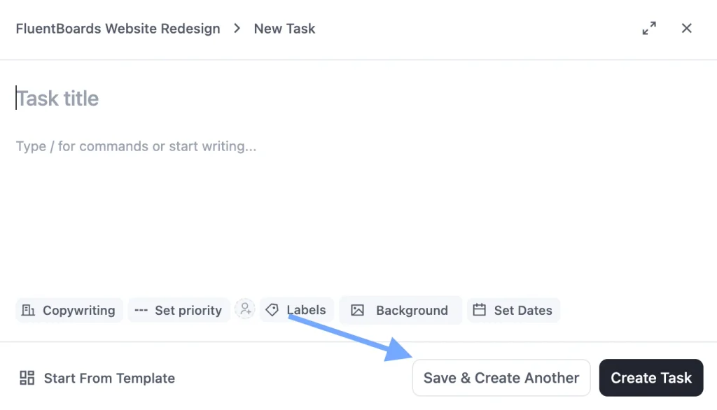save and create another