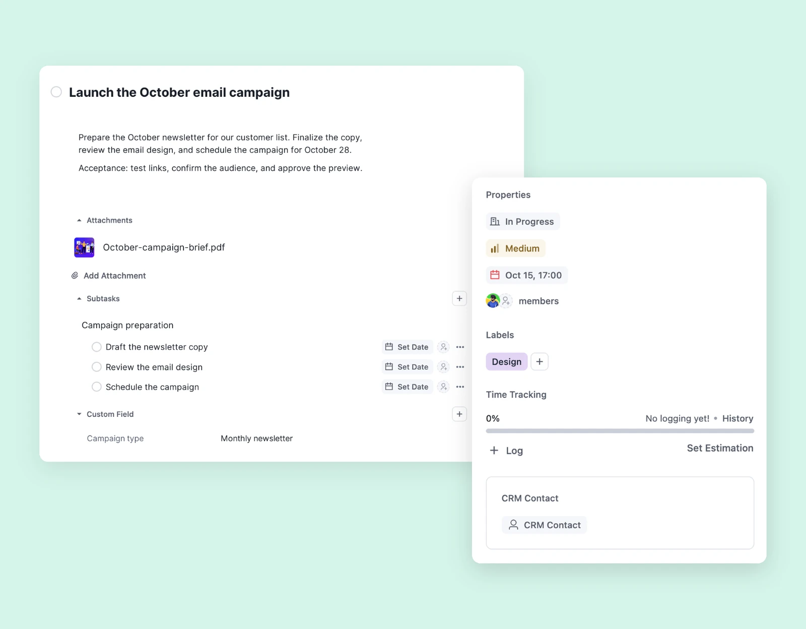 task details focused