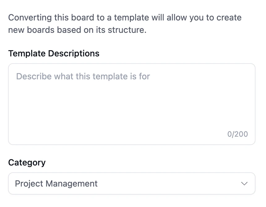 turn any board to template